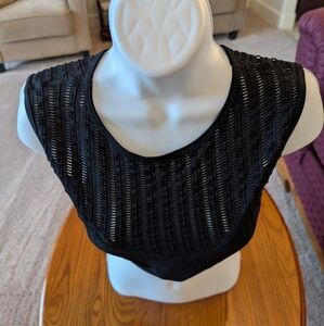 Fabletics Black Seamless Midi Athletic Bra, Size L - NEW